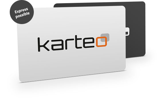 Karteo - Trade fair & presentation needs - High-quality printed plastic cards - Express Retransfer