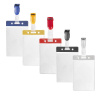 Portabadge per documenti identificativi verticale con bordo colorato e clip