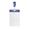 ID Badge Holder vertical with color top and Clip blue