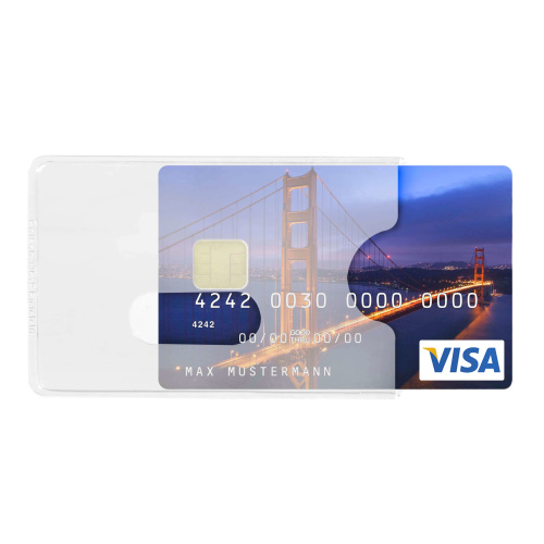 Card cover transparent with thumb slide