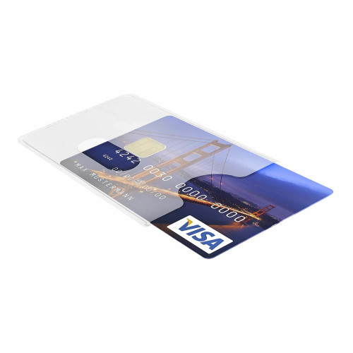 Card cover transparent with thumb slide