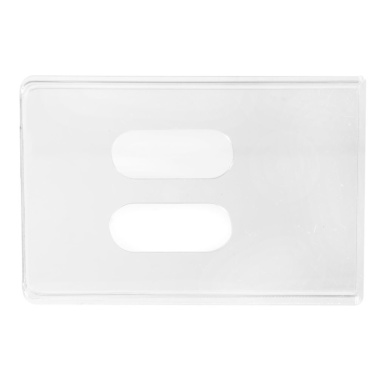 Card cover with thumb slide for 2 cards transparent