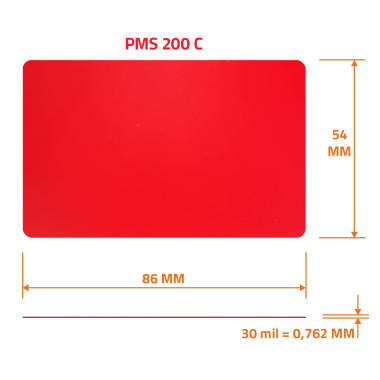 Tarjeta en blanco de PVC de color rojo