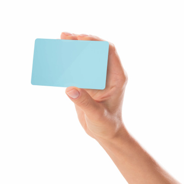 Carte vuote in PVC azzurre