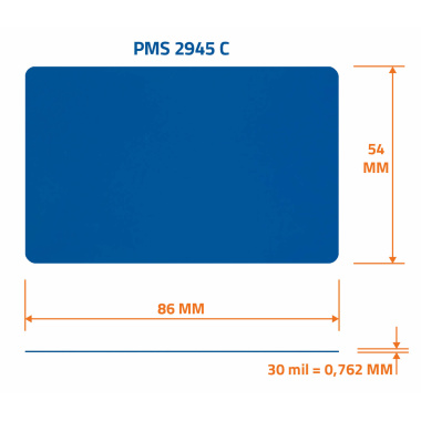 Tarjeta en blanco de PVC de color azul