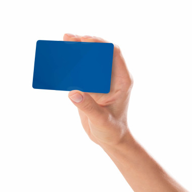 Cartes vierges en PVC bleu