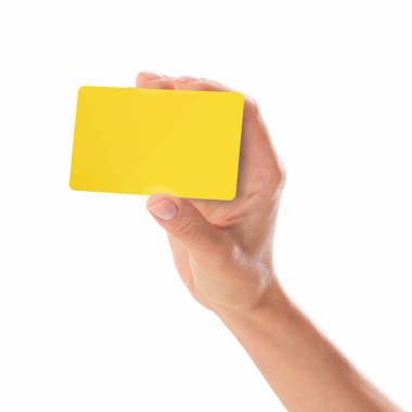Cartes vierges en PVC jaune