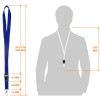 A7 card holder plastic with flat lanyard navy blue