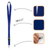 A7 card holder plastic with flat lanyard navy blue
