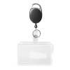 ID badge holder with carabiner badge reel with clip