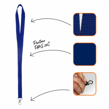 Badge-hållare lanyard, marinblå