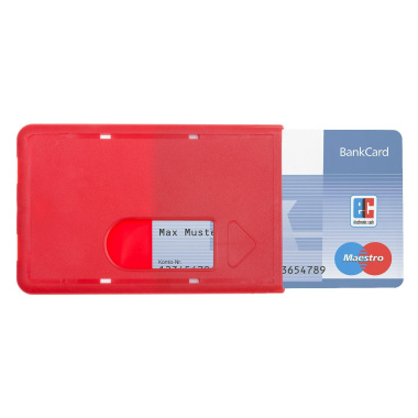 Bank card cover coloured with thumb slide