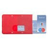 Bank card cover coloured with thumb slide