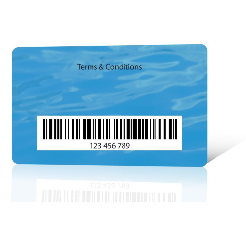 Printed plastic blank card with barcode