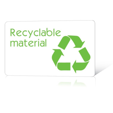 Printed plastic blank card recyclable