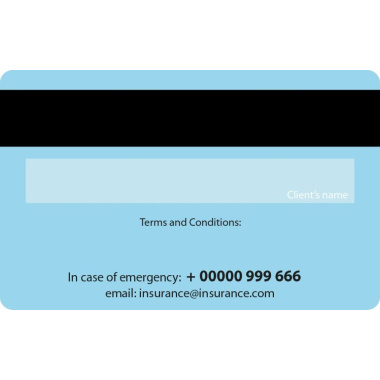 Printed PVC card with LoCo magnetic stripe