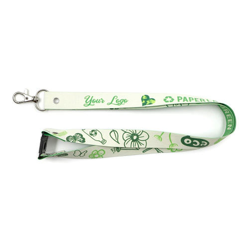 Paper lanyard with carabiner hook and safety breakaway