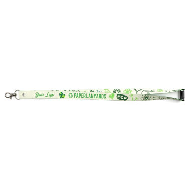 Paper lanyard with carabiner hook and safety breakaway