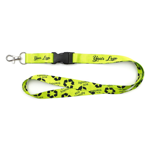 Organic lanyards printed 20 mm with carabiner hook and trigger hook Standard