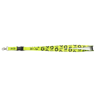 Organic lanyards printed 20 mm with carabiner hook, trigger hook and safety breakaway Standard