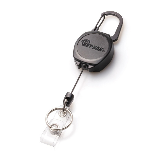 Porte-badge Key-Bak XXL avec mousqueton et anneau porte-clés