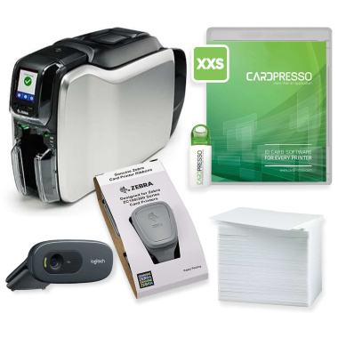 Zebra ZC300 card printer | pack with plastic cards,...