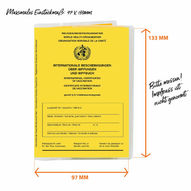 Rivestimento certificato vaccinale 97 x 133 mm a due facciate | DIN B7