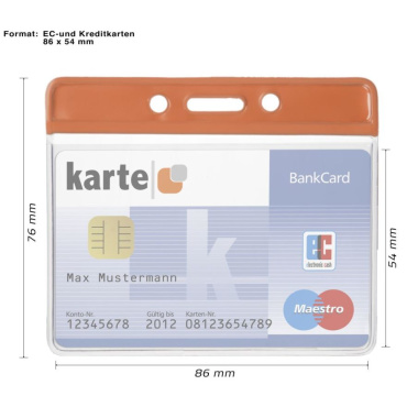 ID-kort/badgehållare, horisontell, med färgad överdel