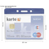 ID-kort/badgehållare, horisontell, med färgad överdel, blå