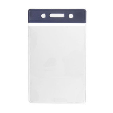 ID-kort/badgehållare, vertikal, med färgad överdel, blå