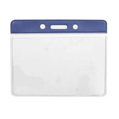 Colored top badge card holder horizontal blue