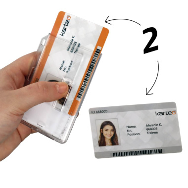 ID badge holder horizontal double sided