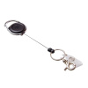 Carabiner badge reel with clip, clear vinyl strap and keyring