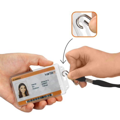 ID card holder permanent locking