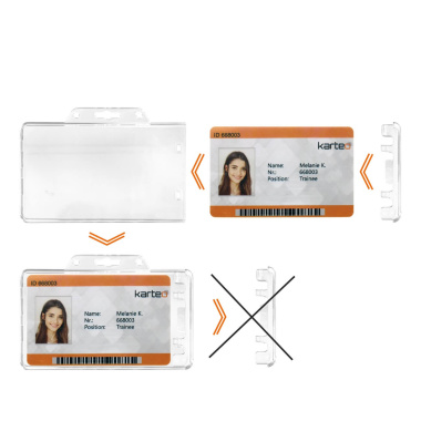 ID card holder permanent locking horizontal