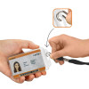 ID card holder permanent locking vertical