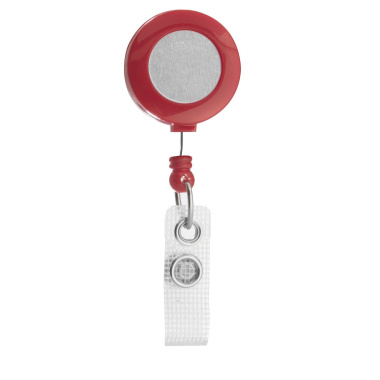 Badge reel with belt clip and sticker