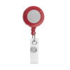 Badge reel with belt clip and sticker