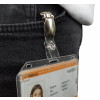 Porte badge didentification souple transparent horizontal avec clip