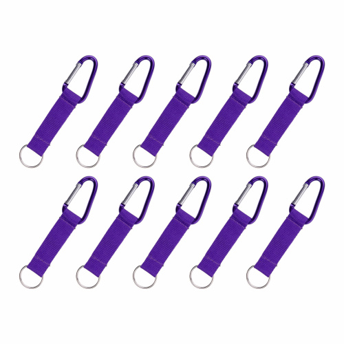 Cordón corto púrpura de sujeción de mosquetón