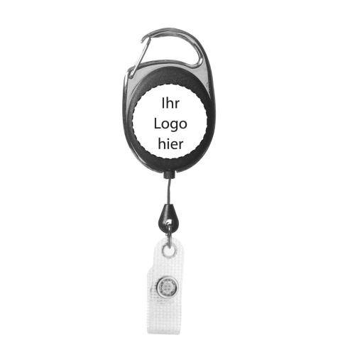 Retractable badge holder with carabiner hook