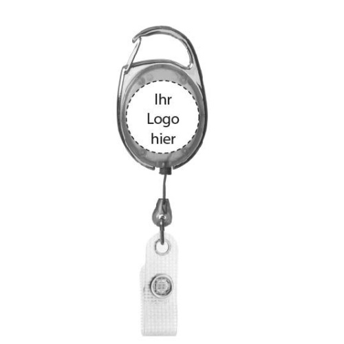 Retractable badge holder with carabiner hook and belt clip